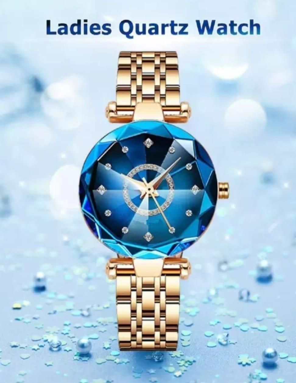 QUARTZ Women's Beautiful Diamond Shape Watch